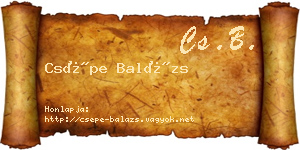 Csépe Balázs névjegykártya